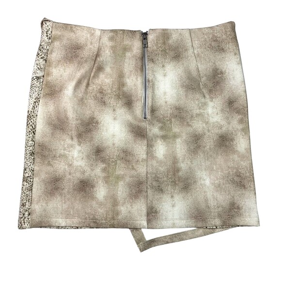 Ronny Kobo Jolinda in Neutral Bonded Faux Wrap Short Skirt  Women's Size L  Tan - Picture 2 of 11